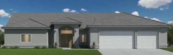 Mediterranean house plans 41-1063 - front exterior, 2,970 sq ft, 4 bed, 1 bath house plans | Monster House Plans