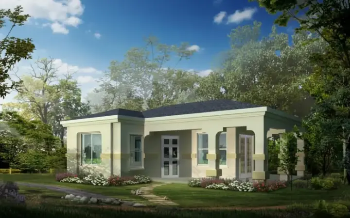 Southwest house plans 41-107 - front exterior, 504 sq ft, 0 bed, 1 bath house plans | Monster House Plans