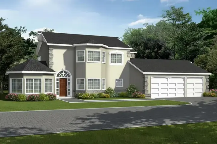 Traditional house plans 41-1080 - front exterior, 3,022 sq ft, 5 bed, 3 bath house plans | Monster House Plans