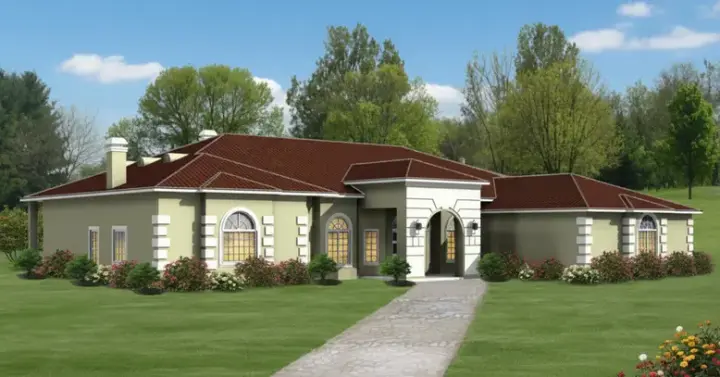 Mediterranean house plans 41-1081 - front exterior, 3,031 sq ft, 3 bed, 3 bath house plans | Monster House Plans