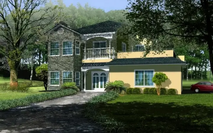 Traditional house plans 41-1091 - front exterior, 3,058 sq ft, 3 bed, 2 bath house plans | Monster House Plans