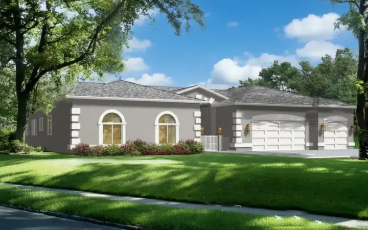 Mediterranean house plans 41-1101 - front exterior, 3,111 sq ft, 3 bed, 3 bath house plans | Monster House Plans