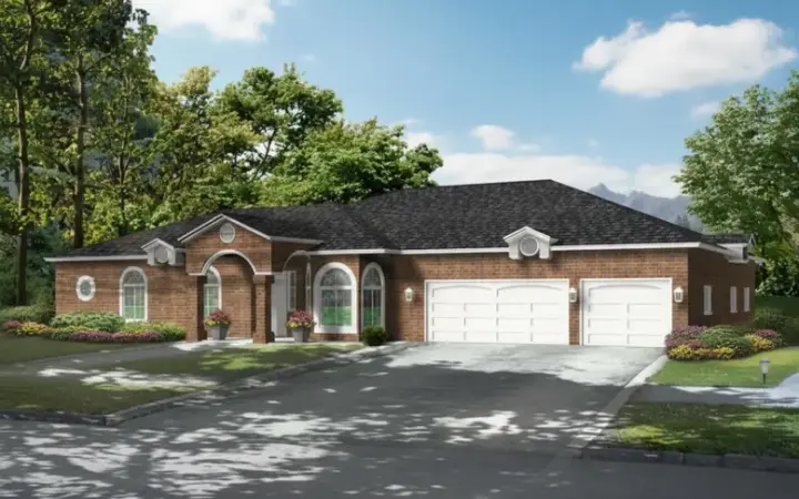 Mediterranean house plans 41-1107 - front exterior, 3,147 sq ft, 4 bed, 3 bath house plans | Monster House Plans