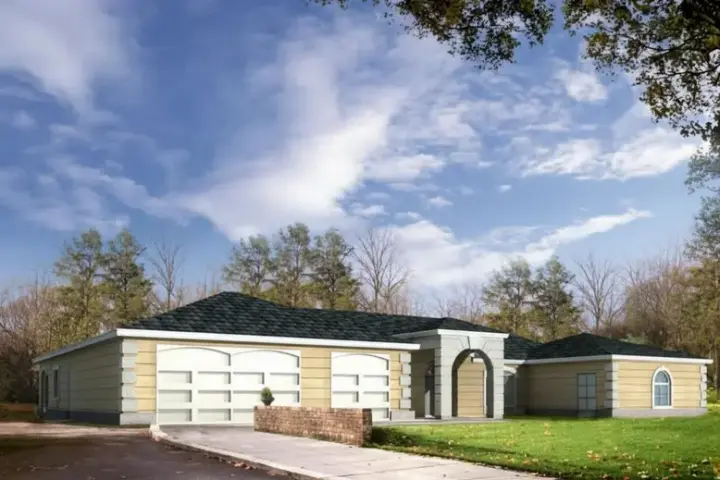 Sunbelt house plans 41-1121 - front exterior, 3,193 sq ft, 4 bed, 3 bath house plans | Monster House Plans