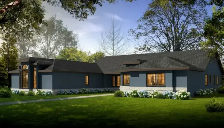 Sunbelt house plans 41-1127 - front exterior, 3,254 sq ft, 4 bed, 3 bath house plans | Monster House Plans