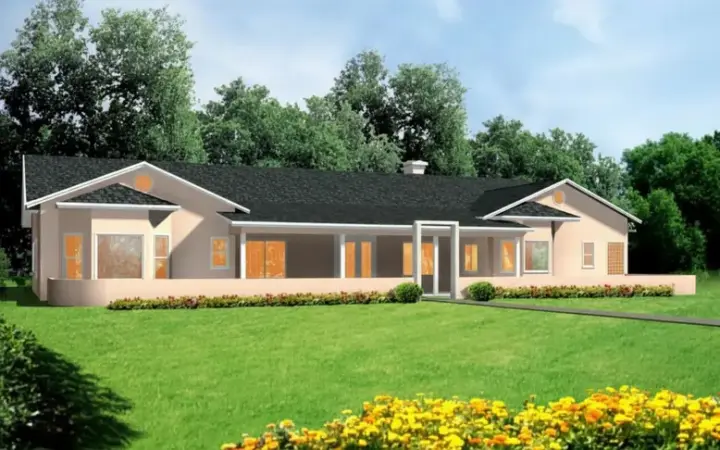 Traditional house plans 41-1132 - front exterior, 3,287 sq ft, 2 bed, 3 bath house plans | Monster House Plans