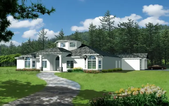 Mediterranean house plans 41-1138 - front exterior, 3,303 sq ft, 5 bed, 3 bath house plans | Monster House Plans