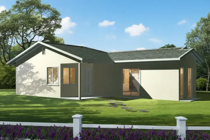 Traditional house plans 41-115 - front exterior, 730 sq ft, 1 bed, 1 bath house plans | Monster House Plans