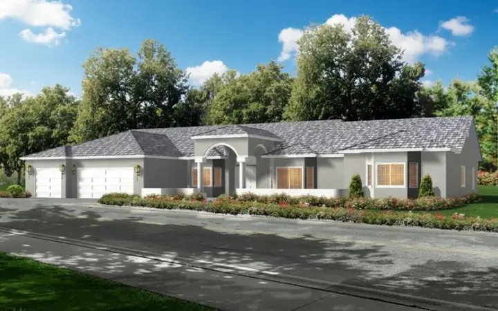 Mediterranean house plans 41-1151 - front exterior, 3,432 sq ft, 4 bed, 3 bath house plans | Monster House Plans