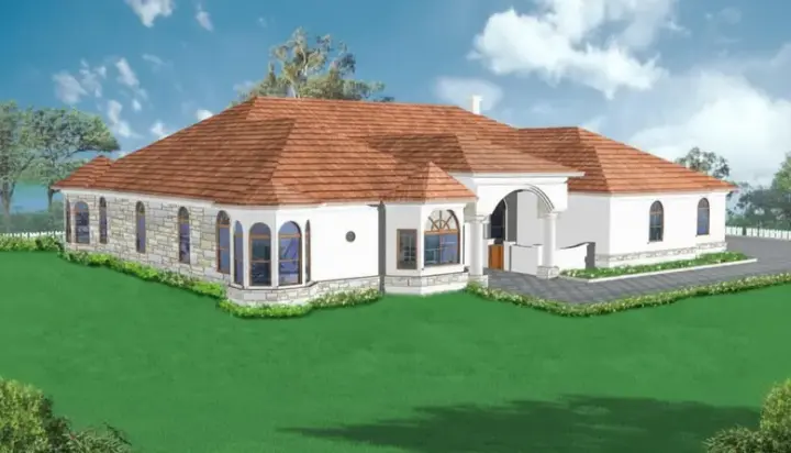 Mediterranean house plans 41-1168 - front exterior, 3,526 sq ft, 5 bed, 3 bath house plans | Monster House Plans