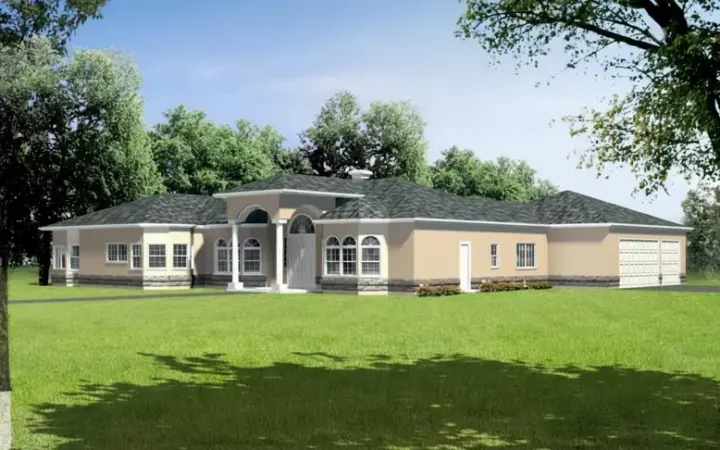 Mediterranean house plans 41-1171 - front exterior, 3,541 sq ft, 4 bed, 4 bath house plans | Monster House Plans