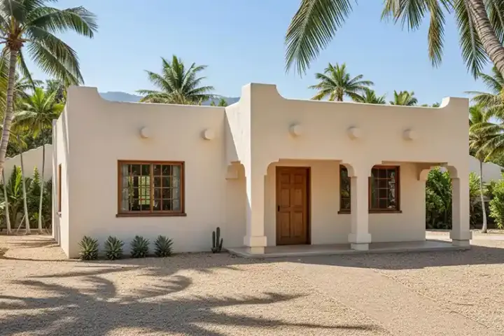 Santa Fe house plans 41-118 - front exterior, 768 sq ft, 1 bed, 1 bath house plans | Monster House Plans