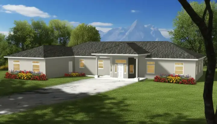 Traditional house plans 41-1180 - front exterior, 3,618 sq ft, 3 bed, 4 bath house plans | Monster House Plans