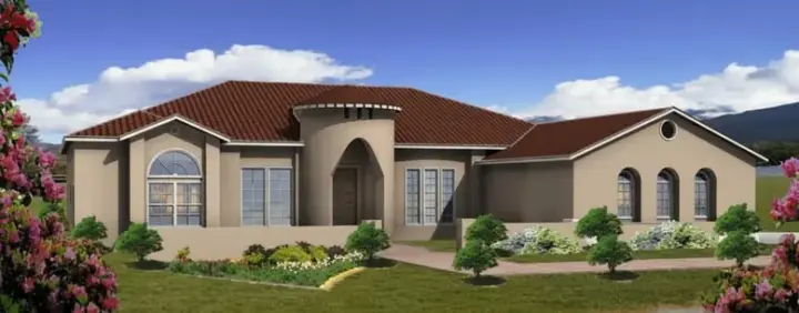 Mediterranean house plans 41-1181 - front exterior, 3,619 sq ft, 5 bed, 3 bath house plans | Monster House Plans
