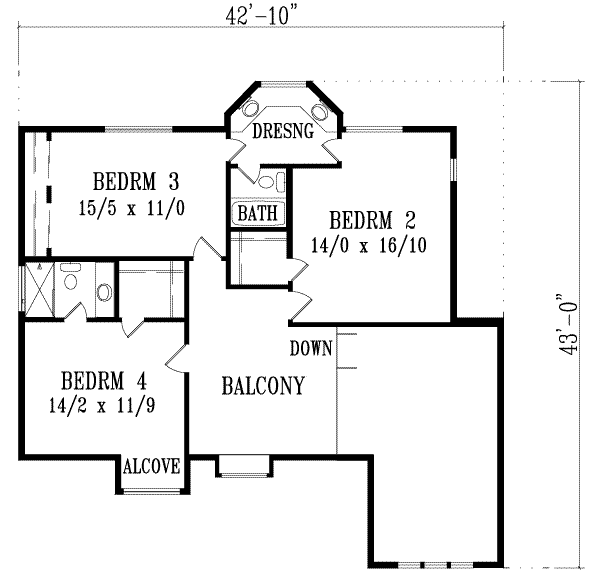 Upper/Second Floor Plan: 41-1184