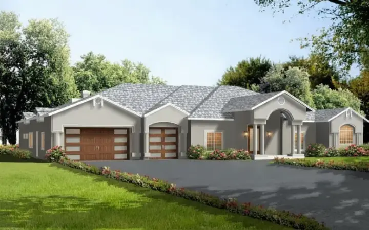 Mediterranean house plans 41-1195 - front exterior, 3,788 sq ft, 4 bed, 4 bath house plans | Monster House Plans