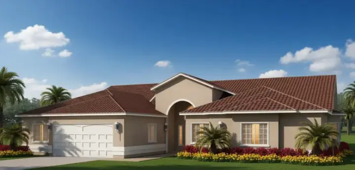 Mediterranean house plans 41-1197 - front exterior, 3,799 sq ft, 4 bed, 3 bath house plans | Monster House Plans