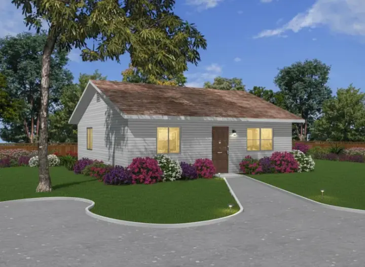 Traditional house plans 41-120 - front exterior, 780 sq ft, 2 bed, 1 bath house plans | Monster House Plans
