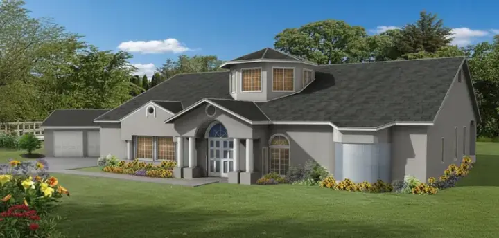 Mediterranean house plans 41-1200 - front exterior, 3,858 sq ft, 4 bed, 4 bath house plans | Monster House Plans