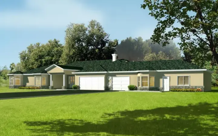 Traditional house plans 41-1215 - front exterior, 4,372 sq ft, 6 bed, 4 bath house plans | Monster House Plans
