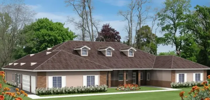 Traditional house plans 41-1226 - front exterior, 4,949 sq ft, 5 bed, 5 bath house plans | Monster House Plans