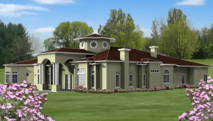 Mediterranean house plans 41-1232 - front exterior, 5,109 sq ft, 5 bed, 4 bath house plans | Monster House Plans