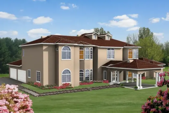 Mediterranean house plans 41-1234 - front exterior, 5,157 sq ft, 4 bed, 5 bath house plans | Monster House Plans