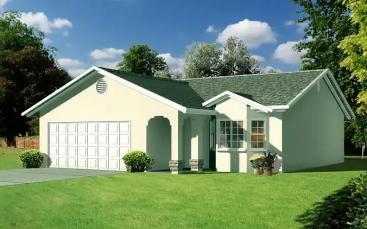 Southwest house plans 41-125 - front exterior, 809 sq ft, 1 bed, 1 bath house plans | Monster House Plans