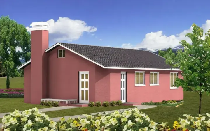 Traditional house plans 41-128 - front exterior, 864 sq ft, 2 bed, 2 bath house plans | Monster House Plans