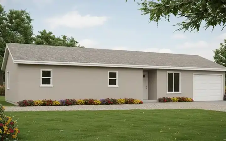 Traditional house plans 41-132 - front exterior, 896 sq ft, 2 bed, 1 bath house plans | Monster House Plans