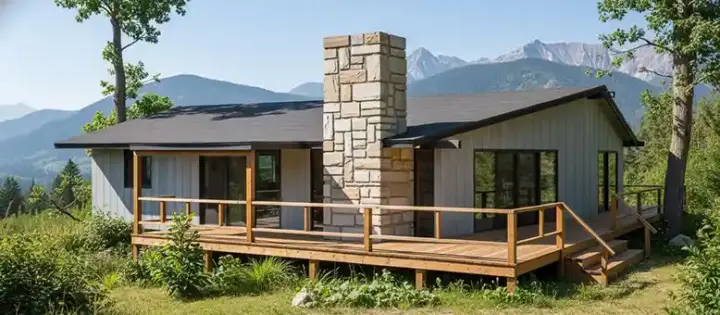 Traditional house plans 41-134 - front exterior, 900 sq ft, 2 bed, 1 bath house plans | Monster House Plans