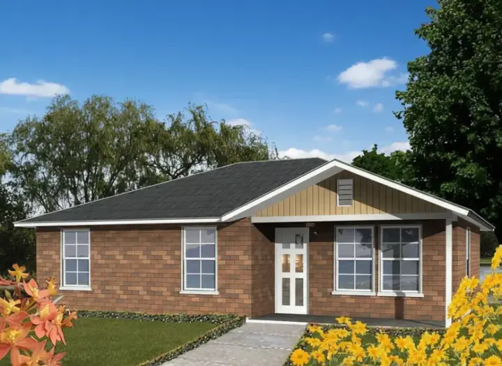 Traditional house plans 41-135 - front exterior, 921 sq ft, 3 bed, 1 bath house plans | Monster House Plans