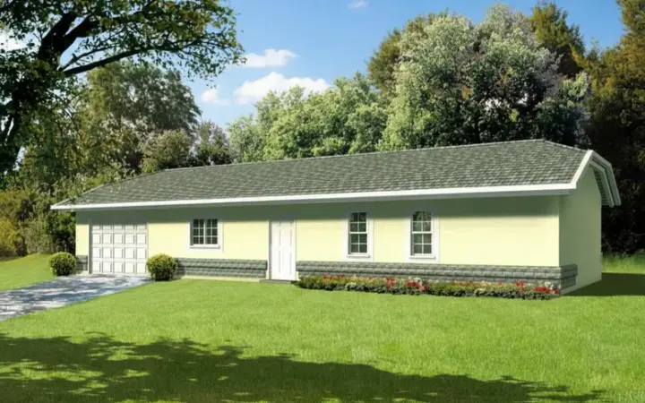 Traditional house plans 41-138 - front exterior, 960 sq ft, 2 bed, 2 bath house plans | Monster House Plans