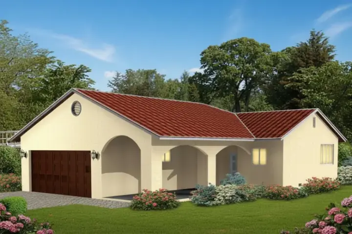 Southwest house plans 41-142 - front exterior, 984 sq ft, 2 bed, 2 bath house plans | Monster House Plans
