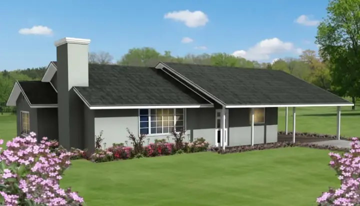 Traditional house plans 41-152 - front exterior, 1,009 sq ft, 2 bed, 2 bath house plans | Monster House Plans