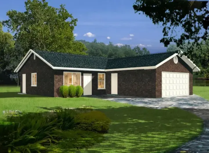 Traditional house plans 41-157 - front exterior, 1,014 sq ft, 3 bed, 2 bath house plans | Monster House Plans