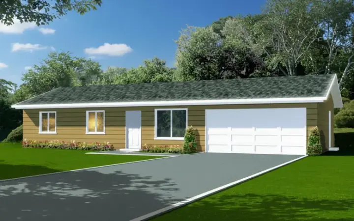 Traditional house plans 41-158 - front exterior, 1,015 sq ft, 3 bed, 2 bath house plans | Monster House Plans