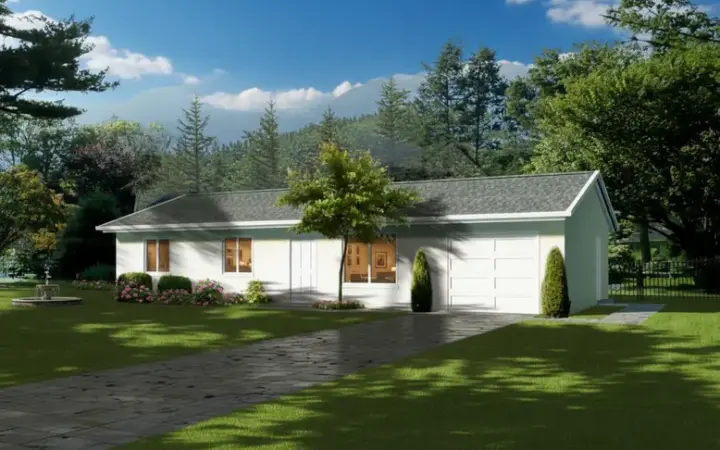 Traditional house plans 41-159 - front exterior, 1,016 sq ft, 3 bed, 2 bath house plans | Monster House Plans