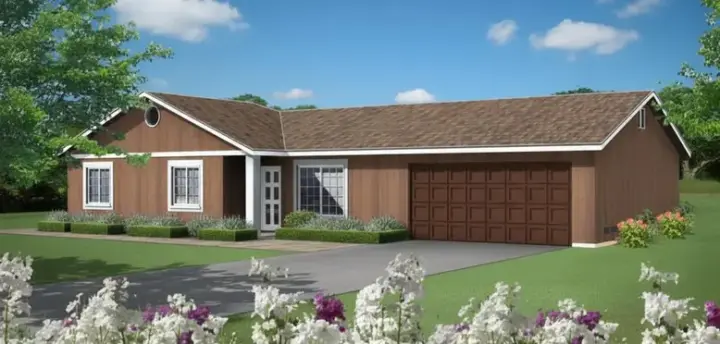 Traditional house plans 41-165 - front exterior, 1,022 sq ft, 3 bed, 2 bath house plans | Monster House Plans