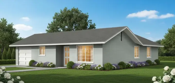 Traditional house plans 41-168 - front exterior, 1,024 sq ft, 3 bed, 2 bath house plans | Monster House Plans