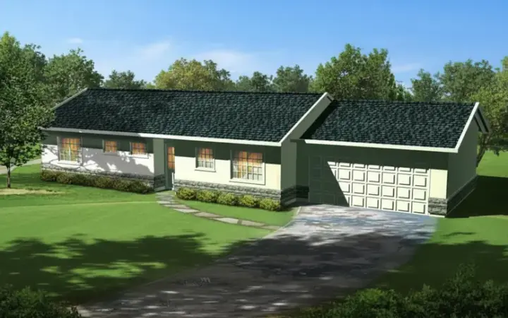 Traditional house plans 41-169 - front exterior, 1,026 sq ft, 3 bed, 2 bath house plans | Monster House Plans