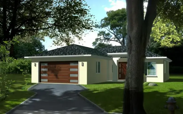 Southwest house plans 41-170 - front exterior, 1,027 sq ft, 3 bed, 2 bath house plans | Monster House Plans