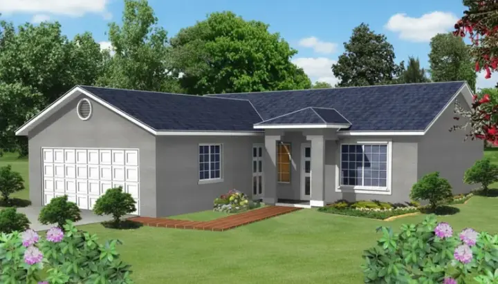 Southwest house plans 41-171 - front exterior, 1,028 sq ft, 3 bed, 2 bath house plans | Monster House Plans