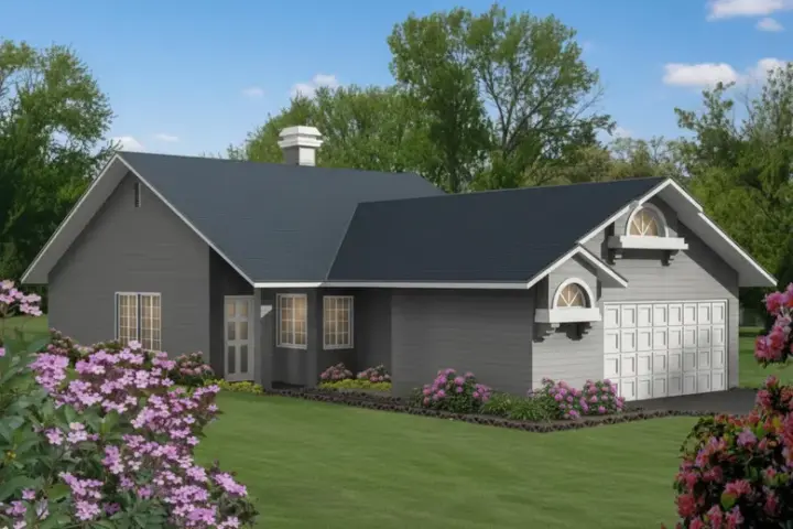 Traditional house plans 41-180 - front exterior, 1,037 sq ft, 3 bed, 2 bath house plans | Monster House Plans