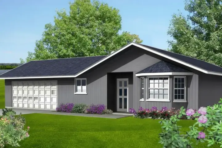 Traditional house plans 41-181 - front exterior, 1,038 sq ft, 3 bed, 2 bath house plans | Monster House Plans