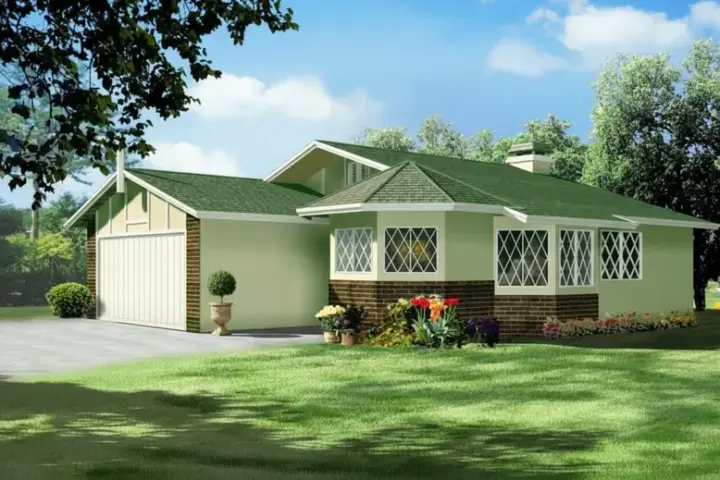 Traditional house plans 41-189 - front exterior, 1,046 sq ft, 2 bed, 2 bath house plans | Monster House Plans