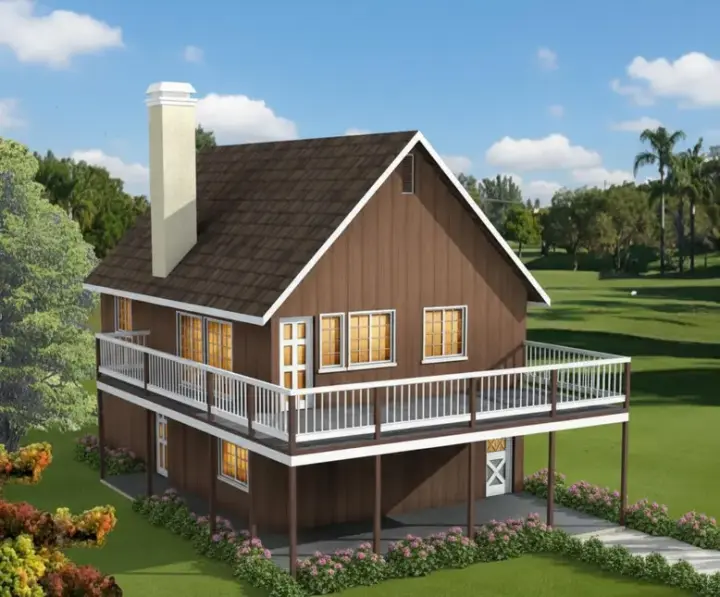 Traditional house plans 41-191 - front exterior, 1,048 sq ft, 2 bed, 2 bath house plans | Monster House Plans