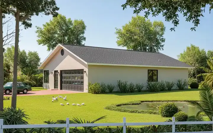 Traditional house plans 41-197 - front exterior, 1,053 sq ft, 2 bed, 2 bath house plans | Monster House Plans