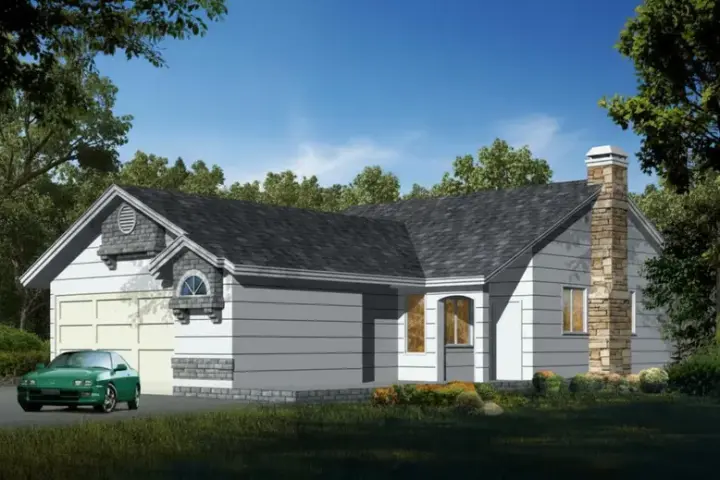 Traditional house plans 41-200 - front exterior, 1,057 sq ft, 3 bed, 2 bath house plans | Monster House Plans