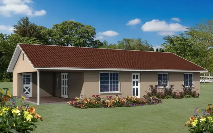 Traditional house plans 41-203 - front exterior, 1,060 sq ft, 3 bed, 2 bath house plans | Monster House Plans